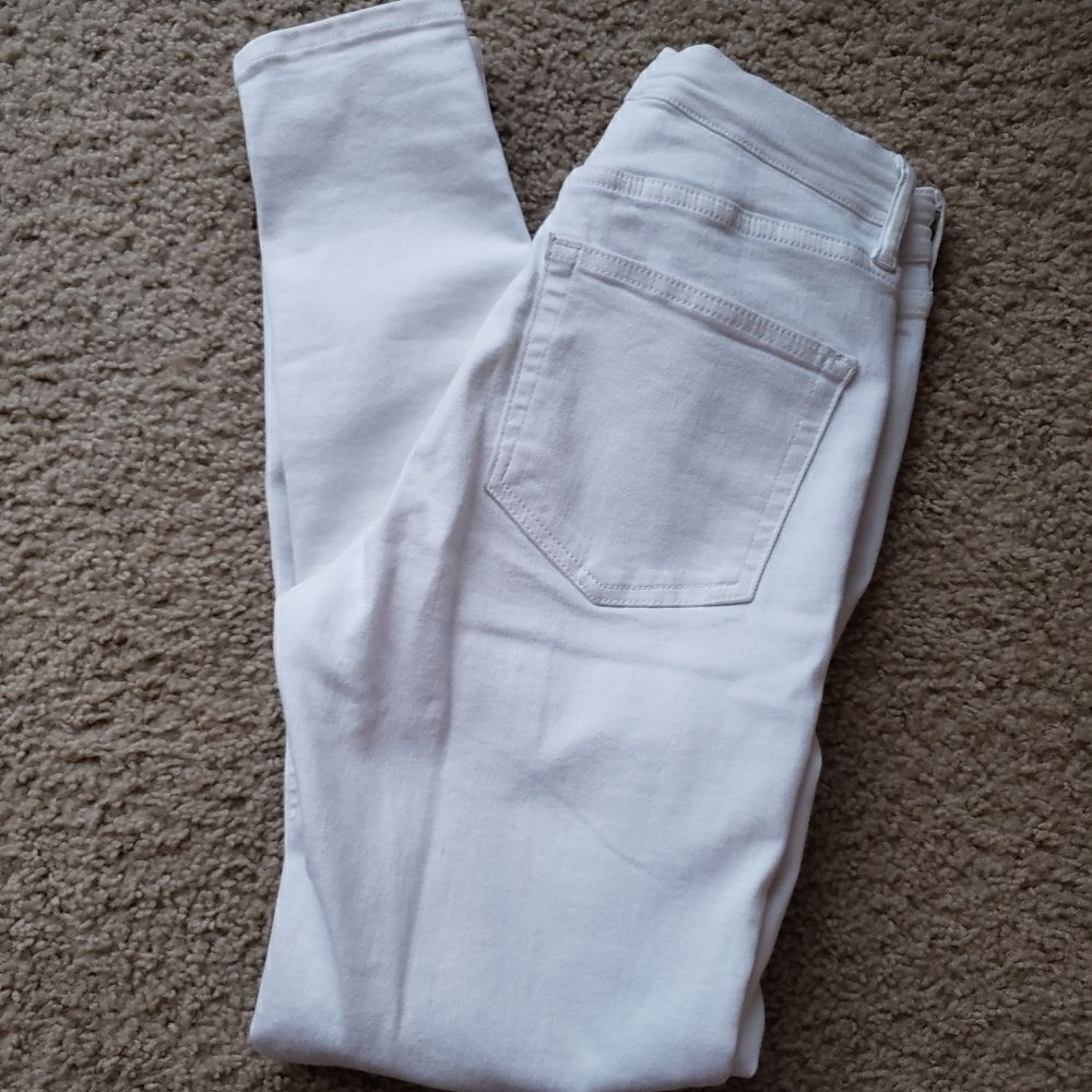 TOPSHOP Jamie Off White Recycled Cotton Blend Jeans Size 28 - Picture 10 of 12